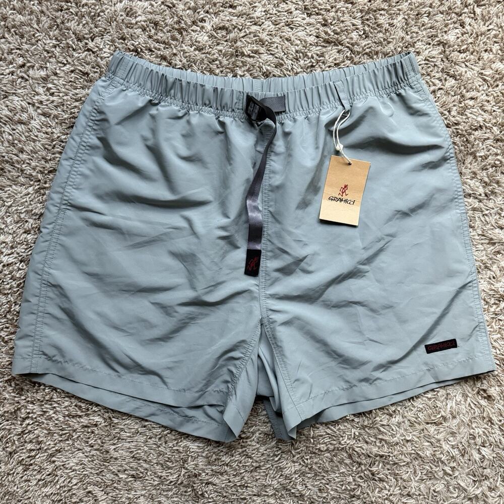 NWT Gramicci Shell Canyon Shorts Seal Grey / Blue Hiking Men’s Size Medium